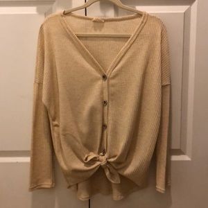 Bibi Button Down Waffle Shirt